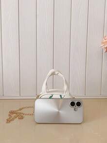 1pc Girls Cherry PU Leather Lightweight Zipper Closure Fashion Handbag Mini Shoulder Crossbody Coin Purse - A - View 4