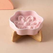 Flower-Shaped Slow-Cooking Bowl - Ceramic Anti-Tip Dog And Cat Bowl With Rack - Anti-Choking Slow-Feeding Pet Food Dish - Small Dog Food Bowl - 250ml - View 15