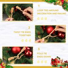 12 Pcs 20 Inches Christmas Garland Ties Christmas Decorative Twist Ties For Banister Reusable And Flexible Twist For Xmas Home Decorations Holiday Craft Wrapping - Multicolor - View 5