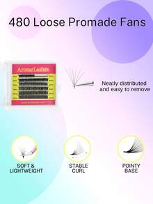 ARTSTAR 5D/6D/8D Pointy Base Short Stem Premade Russian Volume Fans Faux Mink Premade Eyelash Extensions Makeup Cilios - C - View 4