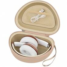 Hard Headphone Case For Bets Solo 4, Studio Pro, Solo 2/3, Solo Pro, Studio3, Shell With Mesh Pocket & Wrist Strap, Travel Storage Bag (Case Only) - Beige - View 2