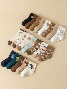 5/10/15 Pairs Baby Socks, Cute Cartoon Pattern, Ankle Socks, All Season, Unisex Kids Socks, Comfortable And Breathable - Multicolor - View 2