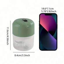 SOKANY Penggiling Bawang Putih Elektrik/Pengolah Makanan/Blender Mini, Baterai USB 300mAh, Kapasitas 250ml, Pengoperasian Satu Tangan, Desain Ringkas, Start Sekali Sentuh, Pemotong 3 Mata Pisau, Cocok untuk Bumbu dan Makanan Bayi. Perlengkapan Penting untuk Rumah/Asrama/Dapur. - Hijau - View 10