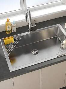 Sink Corner Drain Rack & Cloth Set, No-Drill Snap Installation, Small Item Storage Rack Fits Kitchen Countertop & Sink Edge, Lightweight Stable Non-Slip, Designed For Families Who Value Kitchen Tidiness & Efficient Storage, Also A Great Housewarming & Holiday Gift, Thoughtful Item For Yourself Or Loved Ones, Brighten Kitchen Storage Details, Add Convenience & Order To Daily Cleaning - Multicolor - View 6