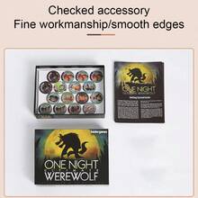 Interactive Paper One Night Ultimate Werewolf Card Game, Mysterious Dark Rectangular Box With Werewolf Moon Art, Multi‑Player Social Deduction Tabletop Game For Friends Gathering Themed Party Game Night - Multicolor - View 6