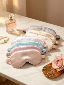 10/1pc Silk Texture Sleep Eye Mask, Elastic Travel Eye Mask With Light-Blocking Function, Pure Silk Material Sleep Eye Mask, Double-Layer Silk Filled Elastic Band Design, Suitable For Men And Women. Excellent Gift For Family Christmas Home Decor - Multiple Styles - View 2