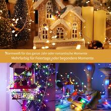 Colorful Firecracker Shaped String Lights With Silver Wire, Available In 100, 200, 300 Lights, Equipped With Convenient Wireless Remote Control, Supports Brightness Adjustment, Built-In 8 Vibrant Light Modes, Thin Invisible Silver Wire, Can Be Freely Wrapped And Shaped, Won't Look Cluttered After Installation, Easy Installation Without Wiring, Suitable For Indoor And Outdoor Scenes - Battery-powered Firecracker Lights - View 6