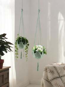 1/2/3 Jute Crochet Long Plant Hook, Suitable For Tassel Plant Support Rope, S-Shaped Hook, Suitable For Halloween Home Decor (White) - Multicolor - View 4