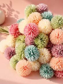 25pcs Artificial Dahlia & Lavender Color Fake Rose Stems, Suitable For DIY Wedding Decoration Center Pieces, Bouquets And Baskets - Multicolor - View 4