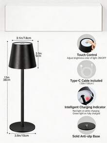 Modern Rechargeable LED Desk Lamp - Detachable Touch Control Night Light, Portable Wave Design, Rechargeable 1200mAh Battery - Dimmable, Touch Control Bedroom And Dining Atmosphere Night Light, Bedside Lamp, Couple Dinner - Bedroom, Dining Room, Atmosphere Decor Desk Lamp - Multicolor - View 5