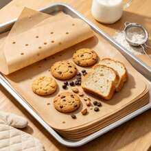 100/50/1pc Square Perforated Air Fryer Baking Tray, Minimalist White Square Perforated Oil-Absorbing Paper And Steaming Paper, Suitable For Daily Cooking, Party Snacks And Holiday Gatherings - Multicolor - View 3