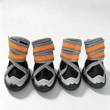 4Pcs Dog Shoes For Small Dogs, Wear‑Resistant Rubber Sole Puppy Boots, Strong Sticky Hook‑And‑Loop Closure, Paw Protector For Rainy Snowy Summer Hot Ground, For Outdoor Walking - Multicolor - View 18