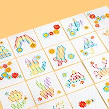 1 Set Early Education Wooden Interlocking Gear Puzzle Set, Colorful Pegs DIY Free Creation, Children's Desktop Fun Assembly Combination Toy - Multicolor - View 5