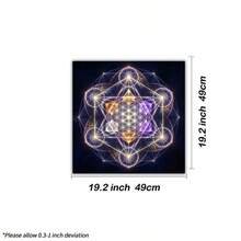 1PC Sacred Geometry Flower Of Life Tarot Cloth, Metatron's Cube Altar Table Mat, Bohemian Galaxy Wall Hanging Tapestry, Multipurpose Spiritual Divination Room Decor & Wall Hanging Tapestry, Witchy Spiritual Oracle Card Reading Mat Home Decor - Multicolor - View 9