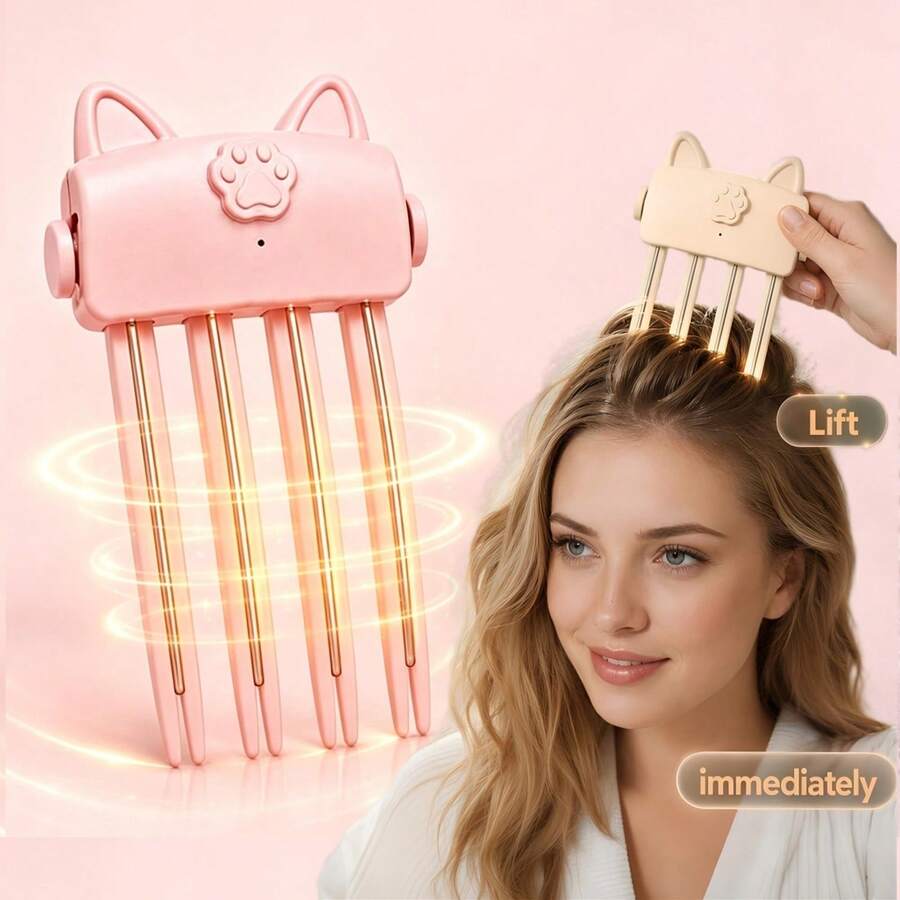 2027 New Wireless Root Volumizing Hair Clip, Heated Root Curler, Portable Bang Styling Tool, Type-C Charging, Dual Temperature Control, Wireless Root Volumizing Styling Tool, Create Voluminous Hairstyle, Travel Essential - A - View 1