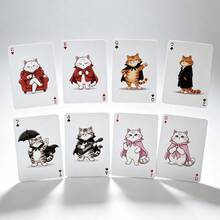1 Set Cat Illustration Playing Cards Board Game, 54 Cards With Cat Patterns, Suitable As Gift For Cat Lovers - Multicolor - View 9