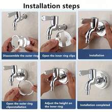 4pcs/Set Split Shower Faucet Decorative Cover, Stainless Steel Material, Round Independent Non-Removable Decorative Cover, Easy Installation Without Drilling (Opening Size 20-32mm), Durable And Rust-Proof, Ideal Choice For Pipe Maintenance - Silver - View 9