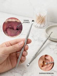 Manual Tonsil Stone Removal Tool, Dual-Head Tonsil Stone Extractor, Used For Bad Breath Treatment And Daily Oral Cleaning, Ergonomic Grip Shape, Practical, Stylish And Durable, Best Choice For Personal Care Products. Portable Cleaning Tool - Multi-color - View 3