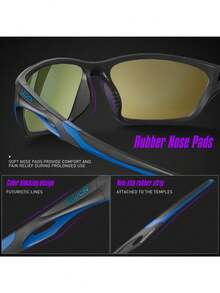 SCVCN Polarized Sports Fashion Glasses, Unisex Outdoor Cycling Glasses, Bicycle Sports Goggles, Suitable For Road Cycling, Racing, Hiking, Fishing, Windproof, Sun Protection, Classic Frame Glasses Protection - Multicolor - View 4
