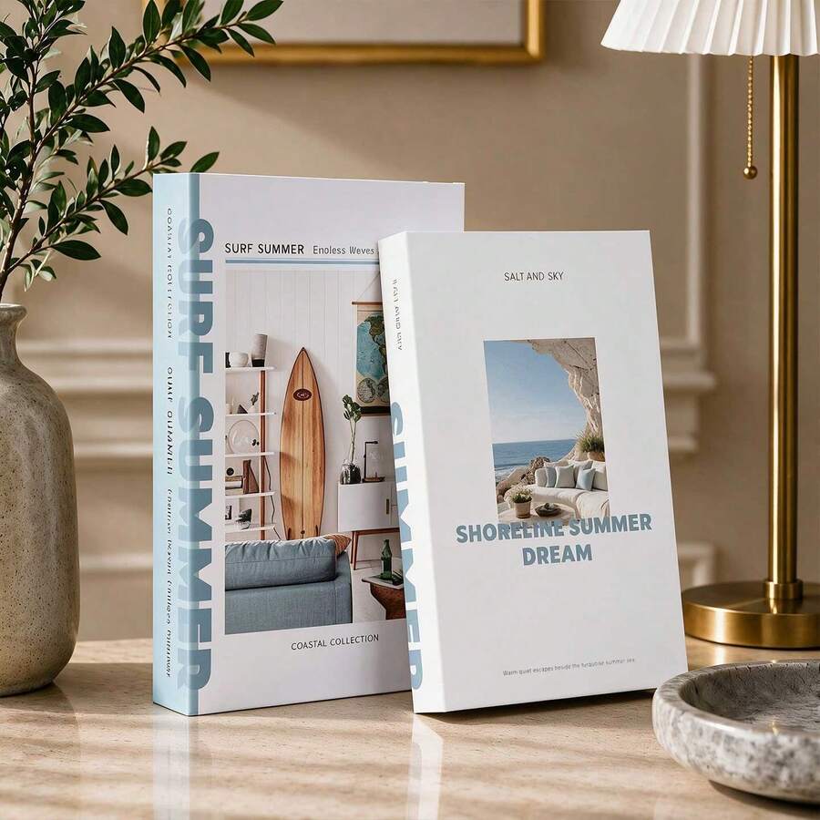 2 Packs Exquisite Decorative Simulation Books, Decorative Bookends, Suitable For Living Room, Study, Bedroom, Hotel, Coffee Table, Bookshelf Decoration, Photography Props, Holiday Decoration