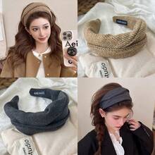1pc Fashion Solid Color Thick Headband, Elegant Twisted Cross Wide Fabric Hair Accessory, Suitable For Women, Autumn/Winter Daily Casual Versatile - Multicolor - View 11