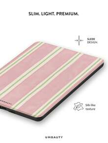 UMBAUTY Pink & Green Striped Pattern Protective Case For 7/6.8/6 Inch Kindle Paperwhite (12th/11th/10th/7th/6th/5th Gen - 2024) | Kindle Colorsoft Signature Edition E-Reader Accessory, Cute Minimalist Protective Case With Hand Strap, Suitable As A Gift For Colleagues And Friends - Multicolor - View 5