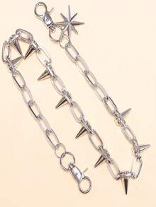1pc Y2K Punk Spiked Pants Chain Eight-Pointed Star Pendant Metal Waist Chain Hip Hop Jeans Decoration Chain Unisex - Multicolor - View 4