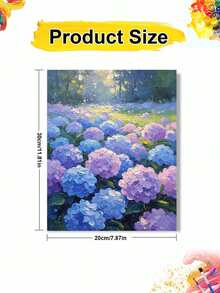 1pc Digital Oil Painting, Hydrangea Cluster, Handmade Canvas Art, Suitable For Adult Beginners, DIY Frameless Digital Oil Painting, Home Wall Decor Gift - Sets - View 9
