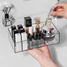 Transparent Cosmetic Storage Box 7-Compartment Deep Makeup Organizer Display Box Lipstick Holder Suitable For Lipsticks, Makeup Brushes, Skincare Products, Lip Gloss, Fits Vanity Countertop And Bathroom Sink - Multicolor - View 8
