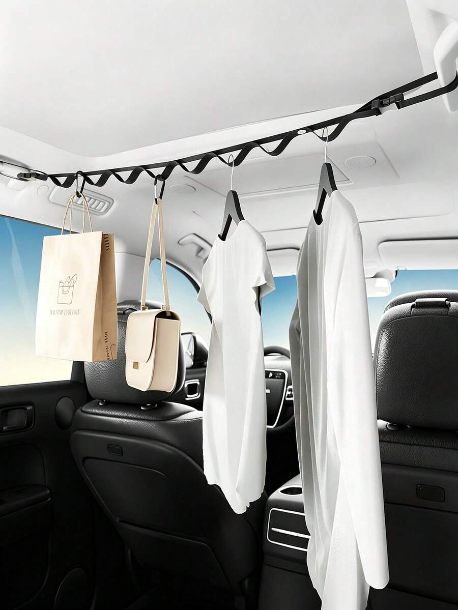 Car Clothes Drying Rack, Adjustable Car Clothes Hanging Rack, Travel And Daily Use, Clothesline