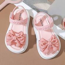 Caweiny Girls' Fashion Sunny Sandals, Korean Style, Hook & Loop, Lightweight, Non-Slip, Soft Sole, Princess, Daily Wear - Pink - View 10