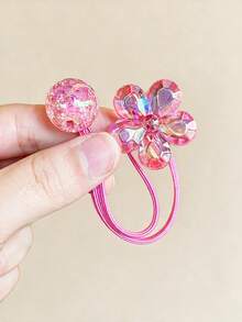 12/6pcs Multicolor Cracked Camellia Hair Ties High Elastic Rubber Bands Versatile Daily Hair Accessories Back To School Fall Outfits - Multicolor - View 5
