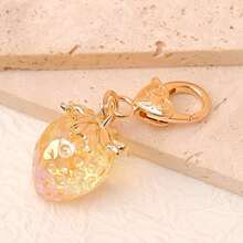 1pc/Multi-Pcs Women's Acrylic Electroplated Colorful Strawberry Pendant Keychain Bag Charm Accessory - Multicolor - View 10