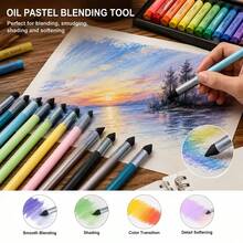 3pcs/Set Oil Pastel Blending Brushes, Painting Smudging Brushes With Soft Head For Heavy Color Transition, Blending Painting Brushes, Art Blending Sponge Brushes - 3 Items - View 4