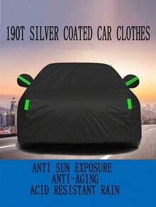 Multi-Size Thickened Oxford Cloth Car Cover, Full-Enclosed Design, Dustproof, Sunproof, Rain And Snow Proof, All-Season Universal Car Cover, Suitable For Outdoor Parking, UV Protection And Heat Insulation And Cooling - Black - View 1