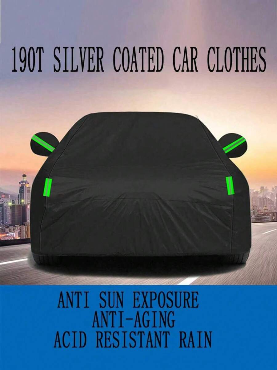 Multi-Size Thickened Oxford Cloth Car Cover, Full-Enclosed Design, Dustproof, Sunproof, Rain And Snow Proof, All-Season Universal Car Cover, Suitable For Outdoor Parking, UV Protection And Heat Insulation And Cooling - Black - View 1