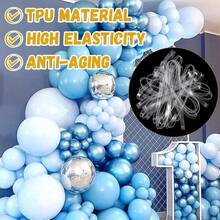 30/50 Clear Rubber Bands For Balloon Arches, 3.8 X 0.23 Inch Soft Elastic Balloon Arch Ribbons, Trash Can Book Straps, Office Document Folders, Christmas Wreath Decorations. - View 3