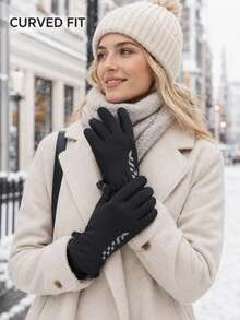 Guantes de invierno unisex, guantes táctiles con forro de felpa, guantes de exterior con forro suave y cálido, adecuados para correr, ciclismo, senderismo, esquí, conducir en clima frío, clip de muñeca ajustable, guantes para deportes de invierno - Multicolor - Ver 6