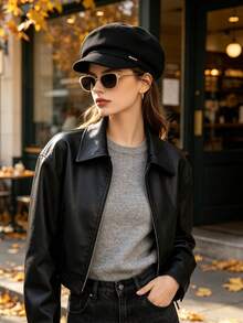 1 Cloud Octagonal Hat, 5 Ways To Wear, Newsboy Cap, Windproof, Sun Protection, UV Protection, 3D Design, Foldable, Fashionable, Versatile, Elegant, Soft And Comfortable, Breathable, Multi-Functional, Flattering, Face-Slimming, Suitable For Beach, Outing, Hiking, Cycling, Travel, Commuting, Outdoor, Street, Dating, Trekking And Various Occasions - Multicolor - View 3