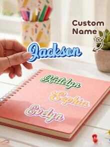 Personalized Name Stickers - Vibrant High-Quality Labels, Designed For Notebooks, Durable And Versatile, Ideal For School And Christmas Gifts. Customize Your Name And Personalized Decorations To Show Your Personalized - Multicolor - View 2