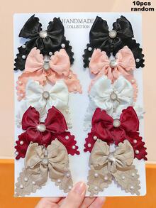 10/5/1pc Wavy Edge Bow Hair Clip, Durable And Non-Damaging, Vintage Sweet Hair Accessory For Updo - Suitable For Women And Girls, Daily Wear, School, Party, Vacation - Multicolor - View 10