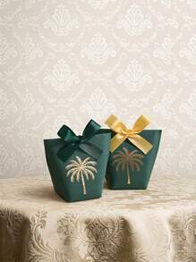 Cirelle Set Kotak Hadiah Hari Nasional Saudi Isi 30 Buah, Kotak Kertas Hijau dengan Desain Pohon Palem, Cocok untuk Berbagai Perayaan, Ideal untuk Camilan atau Suvenir - View 1