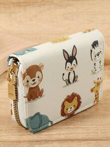 Fashion Animal Print Women's Wallet Credit Card Easy To Carry Universal Card Holder, Very Suitable For Outdoor, Travel, And Back To School Use - White - View 4
