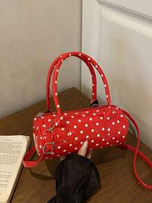 A Stylish And Sweet Polka Dot Tote Bag Is An Ideal Gift For Teenagers, Suitable For Outdoor Activities, Play, Or Commuting. - Multicolor - View 4