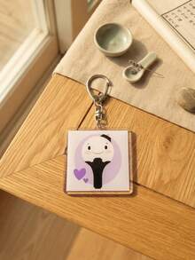 1pc/6pcs K-Pop B/TS Cute Funny Aesthetic Acrylic Keychains, Funny Meme Theme Includes Fashion Glasses Q-Version Member Group Photo And CAUTION Warning Line, Cute Lightstick And Heart, Funny Logo Square Pattern Pendant, Backpack And Car Key Accessories, K-Pop Fan And ARMY Fan Gift - Multicolor - View 8