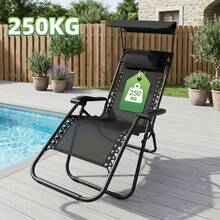 Adjustable Folding Lounge Chair, Portable Outdoor Recliner with Sturdy Frame, Foldable Sun Lounger for Beach Camping Patio Poolside Office Napping - 66 cm - Übersicht 4