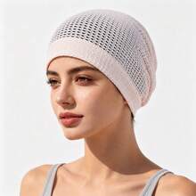 1pc Women's Super Elastic Soft Mesh Headwrap Cap, Breathable Comfortable Underscarf - One Size Fits All - View 5