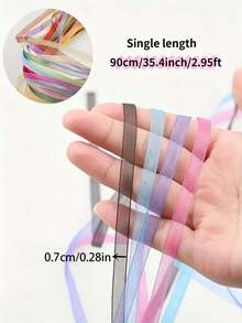 20/40pcs Wide Chiffon Ribbon, Random Color, Transparent Ribbon For Packaging, Wedding Bouquets, Party Garlands, Handmade Lace Fabric, Craft Materials - Multicolor - View 10