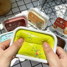 Simulation Ice Cream Box Cake Squishy Toy, Soft Squeeze Fidget Toy, Stress Relief Decompression Sensory Toy, Cute Food‑Shaped Toy For Entertainment & Collection - Multicolor - View 2