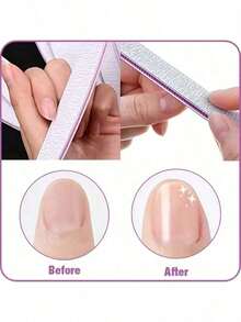 1/6/10pcs Professional Nail Files, Minimalist Fine Nail Files, Manicure Polishing Files - Multicolor - View 4